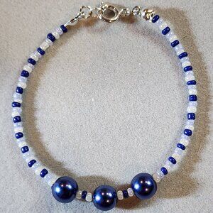 Beautiful blue, light blue and white crystal colored bracelet